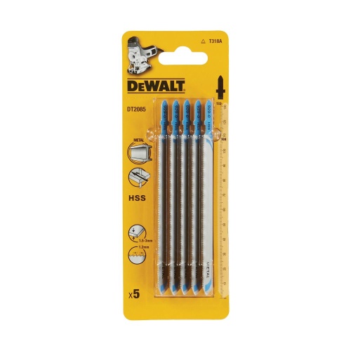 Пилка для лобзика DEWALT DT2085, по металлу HSS 132 x 108 x 1.2 x 3 мм, T318A, 5 шт. Пилка для лобзика DEWALT DT2085, по металлу HSS 132 x 108 x 1.2 x 3 мм, T318A, 5 шт.