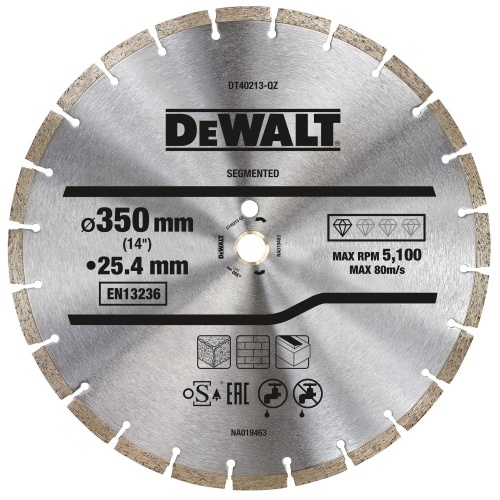 Диск алмазный DEWALT DT40213 350х25.4мм (DT40213-QZ) фото 2 Диск алмазный DEWALT DT40213 350х25.4мм (DT40213-QZ) фото 2