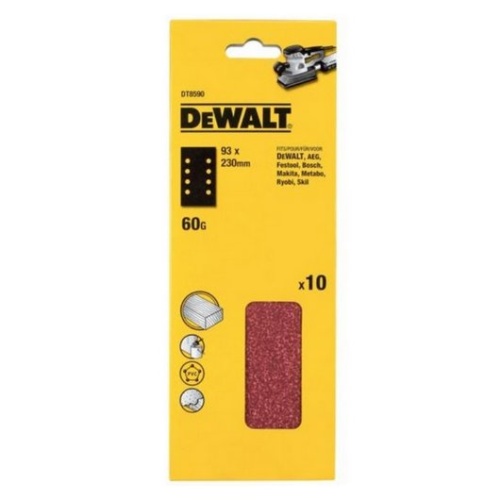 Шлифлисты перфорированные DEWALT DT8590, 93 x 240 мм, 60G, 10 шт. Шлифлисты перфорированные DEWALT DT8590, 93 x 240 мм, 60G, 10 шт.