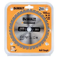 Диск пильный по дереву DEWALT CONSTRUCTION, 165х20х1 мм (DT1950-QZ)