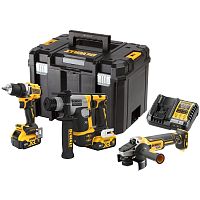 Аккумуляторный набор DEWALT DCK355P2T: дрель-шуруповерт DCD800 (DCD805) + перфоратор DCH172 + УШМ DCG405, 2 АКБ 5 Ач и ЗУ, в кейсе TSTAK (DCK355P2T-QW)