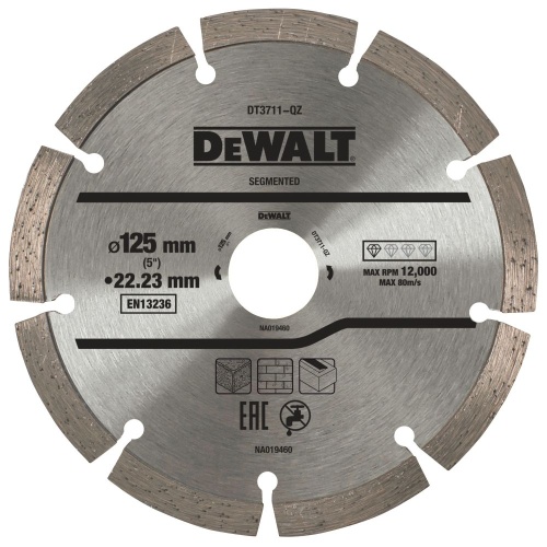 Диск алмазный DEWALT сегментированный 125х22.2мм (DT3711-QZ) фото 2