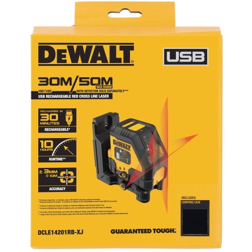 Аккумуляторный лазерный нивелир DEWALT DCLE14201RB, красный луч, 30 м, в чехле (DCLE14201RB-XJ) фото 3 Аккумуляторный лазерный нивелир DEWALT DCLE14201RB, красный луч, 30 м, в чехле (DCLE14201RB-XJ) фото 3