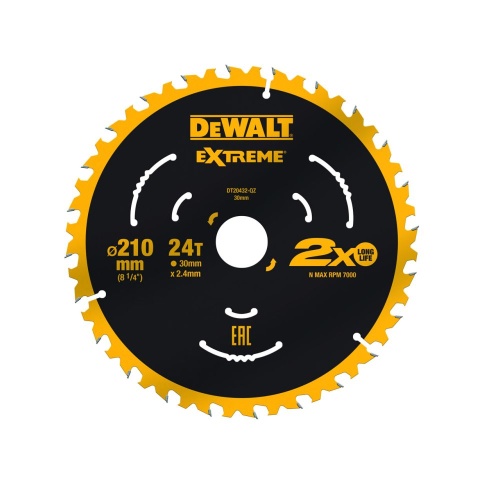 Пильный диск DEWALT DT20432, EXTREME 210/30, 24T ATB7 Пильный диск DEWALT DT20432, EXTREME 210/30, 24T ATB7