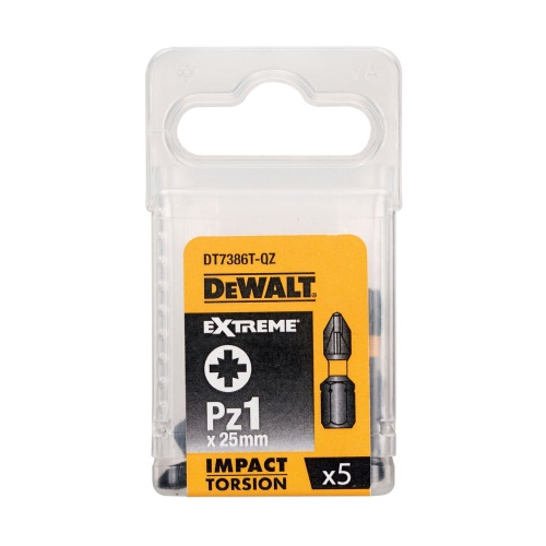 Биты ударные DEWALT IMPACT DT7386T, Torsion Pz1, 25 мм, 5 шт. Биты ударные DEWALT IMPACT DT7386T, Torsion Pz1, 25 мм, 5 шт.