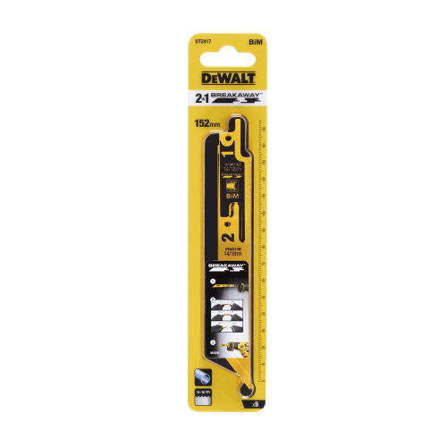 Полотна для сабельных пил Bi-Metal DT2417 DEWALT, 152 мм, TPI 14/18, 5 шт фото 3 Полотна для сабельных пил Bi-Metal DT2417 DEWALT, 152 мм, TPI 14/18, 5 шт фото 3
