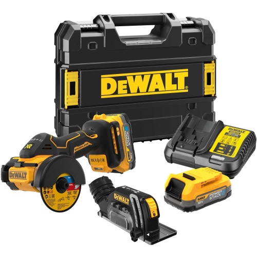 Аккумуляторная отрезная машина DEWALT DCS438E2T, 18 В, 76 мм, 20000 об/мин, с 2 АКБ 1.7 Ач и ЗУ, в кейсе TSTAK Аккумуляторная отрезная машина DEWALT DCS438E2T, 18 В, 76 мм, 20000 об/мин, с 2 АКБ 1.7 Ач и ЗУ, в кейсе TSTAK