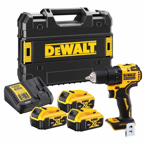 Аккумуляторная бесщеточная дрель-шуруповерт DEWALT DCD708P3T, 18 В, 1650 об/мин, с 3 АКБ 5 Ач и ЗУ, в кейсе TSTAK (DCD708P3T-QW)