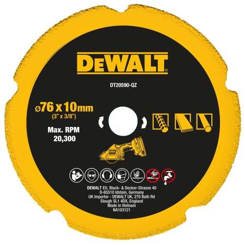 Отрезной диск алмазный DEWALT, по мультиматериалу, 76x10 мм, DT20590 фото 2