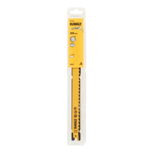 Полотно DEWALT DT2432, по дереву для сабельных пил из высокоуглеродистой стали, HCS, 305 x 8.5 мм, S1617K, 5 шт. Полотно DEWALT DT2432, по дереву для сабельных пил из высокоуглеродистой стали, HCS, 305 x 8.5 мм, S1617K, 5 шт.
