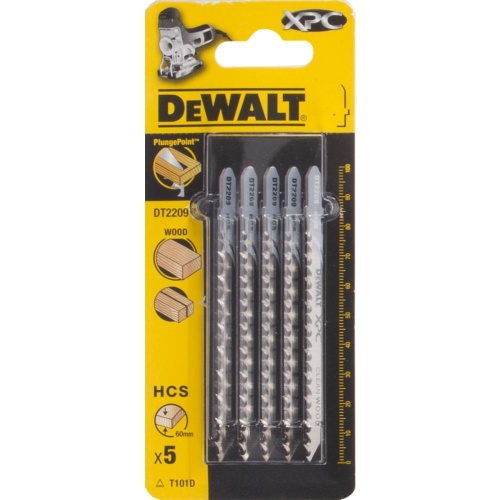 Пилка для лобзика DEWALT EXTREME PRECISION CUT DT2209, по дереву из высокоуглеродистой стали, HCS, 100 x 75 x 4.2 x 60 мм, T101D, 5 шт. Пилка для лобзика DEWALT EXTREME PRECISION CUT DT2209, по дереву из высокоуглеродистой стали, HCS, 100 x 75 x 4.2 x 60 мм, T101D, 5 шт.