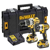 Аккумуляторный набор DEWALT DCK276P2, 18 В: ударная дрель-шуруповерт DCD996 + шуруповерт DCF887, с 2 АКБ 5 Ач и ЗУ, в кейсе