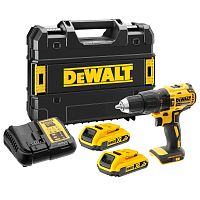 Аккумуляторная ударная дрель-шуруповерт DEWALT DCD778D2T, 18 В, 1750 об/мин, 29750 уд/мин, с 2 АКБ 2 Ач и ЗУ, в кейсе TSTAK (DCD778D2T-QW)