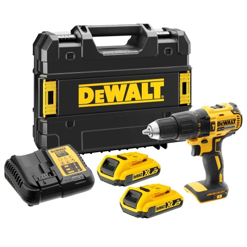 Аккумуляторная ударная дрель-шуруповерт DEWALT DCD778D2T, 18 В, 1750 об/мин, 29750 уд/мин, с 2 АКБ 2 Ач и ЗУ, в кейсе TSTAK (DCD778D2T-QW)
