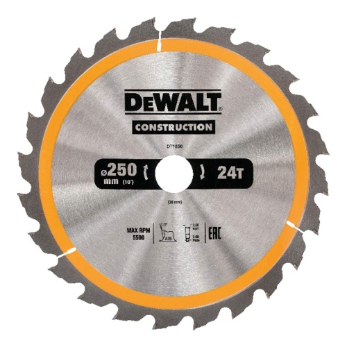 Диск пильный по дереву DEWALT CONSTRUCTION, 250х30х2 мм (DT1956-QZ) фото 2 Диск пильный по дереву DEWALT CONSTRUCTION, 250х30х2 мм (DT1956-QZ) фото 2