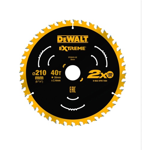 Диск пильный по дереву DEWALT EXTREME 210х30х2.4 мм (DT20433-QZ) фото 2