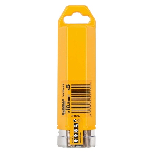 Сверло по металлу DEWALT DT4944, COBALT 5%, 10.5 x 133 x 84 мм, 5 шт. Сверло по металлу DEWALT DT4944, COBALT 5%, 10.5 x 133 x 84 мм, 5 шт.