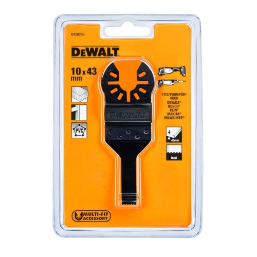 Погружное пильное полотно по дереву для многофункционального инструмента DEWALT DT20706, 43 x 10 мм Погружное пильное полотно по дереву для многофункционального инструмента DEWALT DT20706, 43 x 10 мм