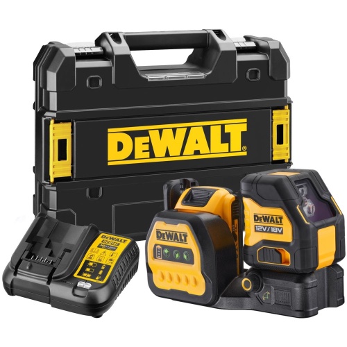 Лазерный построитель плоскостей DEWALT DCE088D1G18, 12/18 В, зеленый луч, 30 м, с АКБ 2 Ач и ЗУ, в кейсе TSTAK (DCE088D1G18-QW)