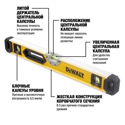 Уровень DEWALT DWHT0-43224, 60 см. фото 4