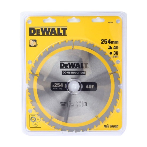 Пильный диск DEWALT DT90249, CONSTRUCTION 254/30, 40T ATB7 фото 2 Пильный диск DEWALT DT90249, CONSTRUCTION 254/30, 40T ATB7 фото 2
