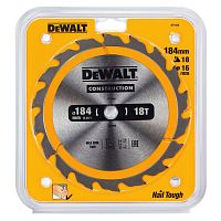 Диск пильный по дереву DEWALT CONSTRUCTION, 184х16х1.7 мм (DT1938-QZ)