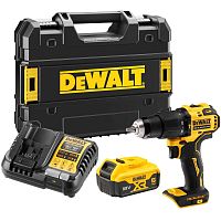 Аккумуляторная ударная дрель-шуруповерт DEWALT DCD709P1T, 18 В, 1650 об/мин, 28050 уд/мин, с АКБ 5 Ач и ЗУ, в кейсе TSTAK (DCD709P1NT-XJ)