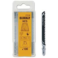 Пилка для лобзика DEWALT DT2186, по дереву из высокоуглеродистой стали, HCS, 100 x 68 x 4.0 x 60 мм, T144D, 100 шт.