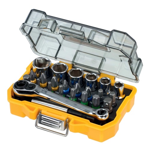 Набор бит и торцевых головок DEWALT HIGH PERFORMANCE DT71516, 25 мм, 24 предмета фото 2 Набор бит и торцевых головок DEWALT HIGH PERFORMANCE DT71516, 25 мм, 24 предмета фото 2