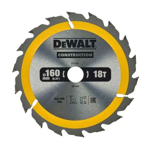 Пильный диск DEWALT EXTREME WORKSHOP DT4031, 184/16 мм.