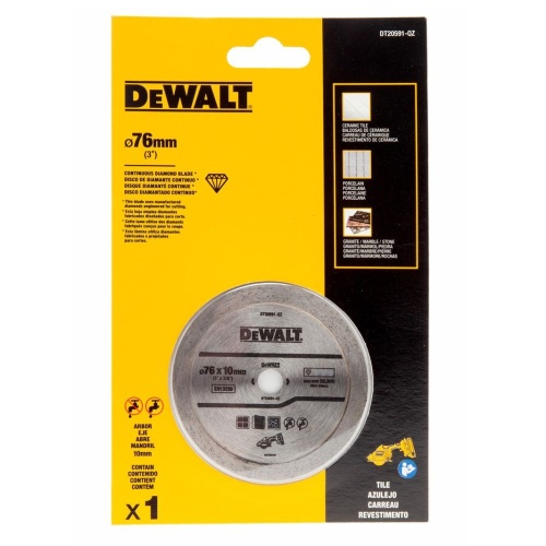 Алмазный отрезной диск DEWALT DT20591, по керамике, 76х10 мм (DT20591-QZ) фото 2