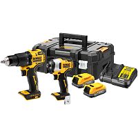 Аккумуляторный набор DEWALT DCK2062E2T, 18 В: дрель-шуруповерт DCD709 + шуруповерт DCF809, с 2 АКБ 1.7 Ач и ЗУ, в кейсе TSTAK (DCK2062E2T-QW)