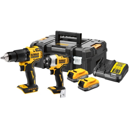 Аккумуляторный набор DEWALT DCK2062E2T, 18 В: дрель-шуруповерт DCD709 + шуруповерт DCF809, с 2 АКБ 1.7 Ач и ЗУ, в кейсе TSTAK (DCK2062E2T-QW)