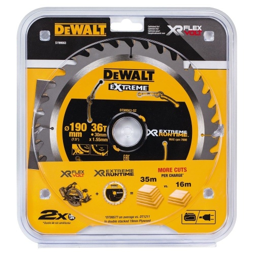 Пильный диск DEWALT EXTREME RUNTIME DT99563, 190/30 мм. фото 2
