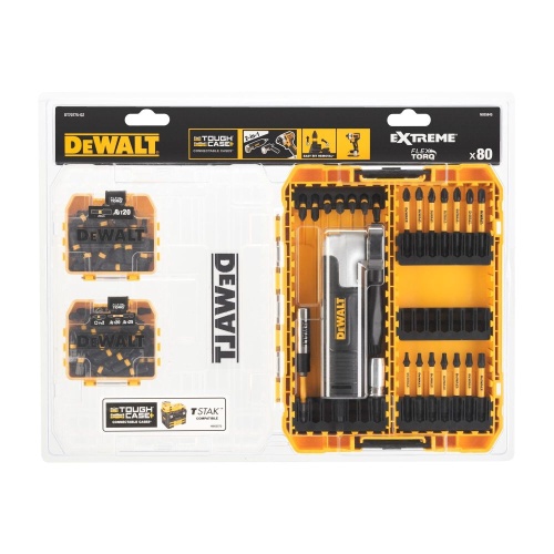 Набор насадка и биты DEWALT EXTREME FLEX TORQ DT70775, 80 предметов в пластиковом боксе фото 2
