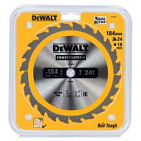 Диск пильный по дереву DEWALT CONSTRUCTION, 184х16х1.2 мм (DT1939-QZ)