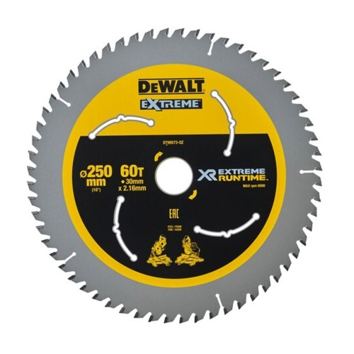 Пильный диск DEWALT DT99573 EXTREME RUNTIME, 250х30 мм Пильный диск DEWALT DT99573 EXTREME RUNTIME, 250х30 мм