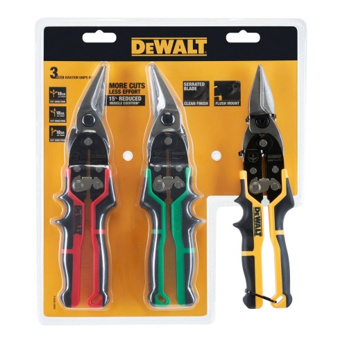 Набор ножниц по металлу DEWALT DWHT14676-0, рез до 1.2 мм, 3 шт. фото 2