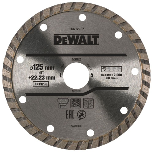Алмазный круг DEWALT DT3712, Turbo, универсальный, 125 x 22.2 мм, h=7 фото 2
