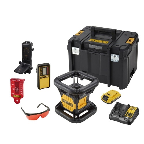 Самовыравнивающийся ротационный КРАСНЫЙ лазерный уровень DEWALT DCE074D1R, для вертикального и горизонтального применения Самовыравнивающийся ротационный КРАСНЫЙ лазерный уровень DEWALT DCE074D1R, для вертикального и горизонтального применения