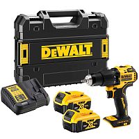 Аккумуляторная ударная дрель-шуруповерт DEWALT DCD709P2T, 18 В, 1650 об/мин, 28050 уд/мин, с 2 АКБ 5 Ач и ЗУ, в кейсе TSTAK (DCD709P2T-QW)