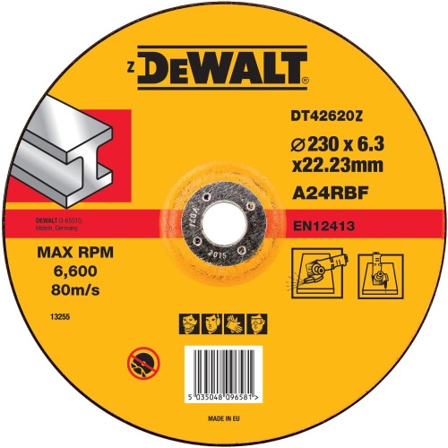 Круг обдирочный по металлу DEWALT DT42620Z, STANDARD, 230 x 6.3 мм Круг обдирочный по металлу DEWALT DT42620Z, STANDARD, 230 x 6.3 мм
