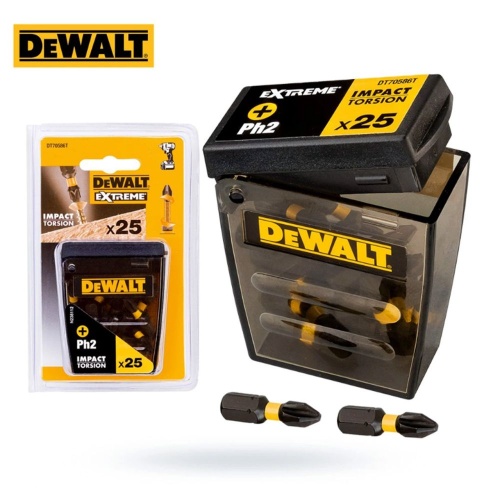 Биты Филипс DEWALT DT70586T, 2 25 мм, 25 шт. в кейсе + держатель Биты Филипс DEWALT DT70586T, 2 25 мм, 25 шт. в кейсе + держатель