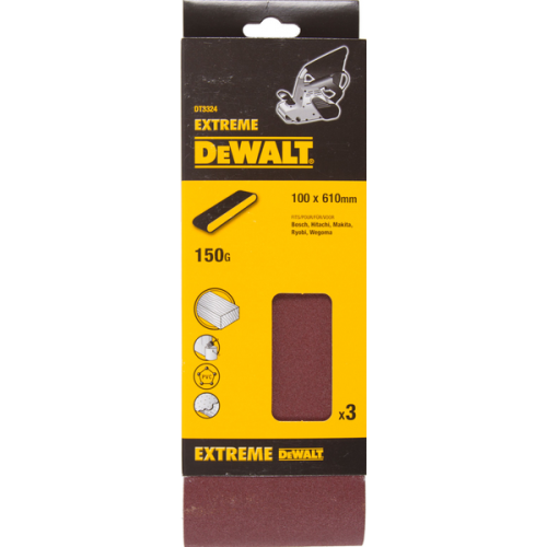 Лента шлифовальная DEWALT DT3324-QZ P150 100х610 мм 3 штуки
