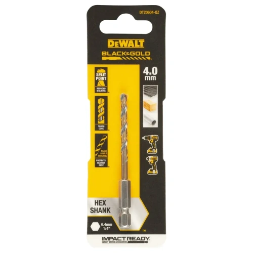 Сверло по металлу DEWALT "BLACK & GOLD" 4х32х80мм DT20604-QZ