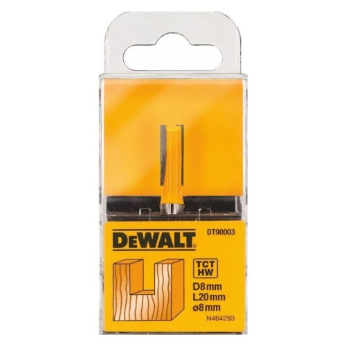 Фреза пазовая DEWALT DT90003 Z2 HM 8мм, d8мм, рабочая длина 20/общая длина 55 мм фото 2