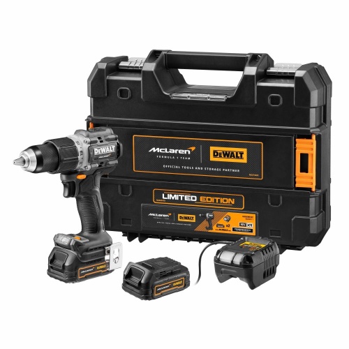 Ударная дрель-шуруповерт DEWALT McLaren Limited Edition DCD85ME2GT, 18 В, 2000 об/мин, с 2 АКБ 1.7 Ач и ЗУ, в кейсе TSTAK фото 2