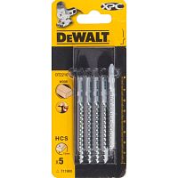 Пилка для лобзика DEWALT EXTREME PRECISION CUT DT2216, по дереву из высокоуглеродистой стали, HCS, 82 x 54 x 2.0 x 15 мм, T119BO, 5 шт.