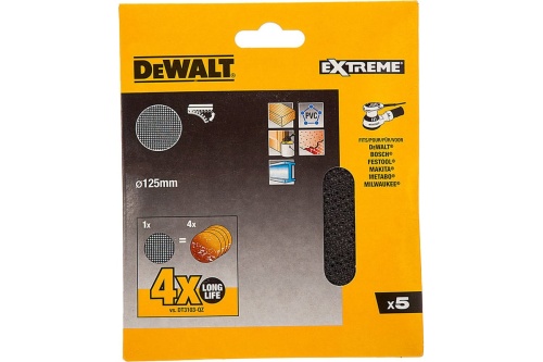 Шлифкруги (5 шт; 125 мм; 80G; сетка) для ЭШМ DEWALT DTM3103-QZ Шлифкруги (5 шт; 125 мм; 80G; сетка) для ЭШМ DEWALT DTM3103-QZ