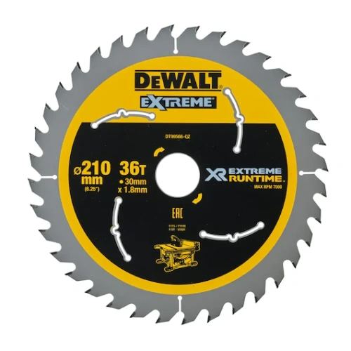 Полотно для дисковой пилы DEWALT EXTREME Runtime, 210*30 мм, 36 зубьев, DT99566 Полотно для дисковой пилы DEWALT EXTREME Runtime, 210*30 мм, 36 зубьев, DT99566